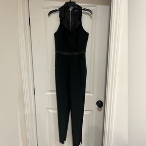 XOXO Black Satin Tuxedo Jumpsuit – Size 5/6